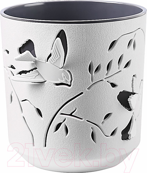 Изображение товара Кашпо La Decoro Колибри КШ-4642 (1.25л, белый/антрацит)