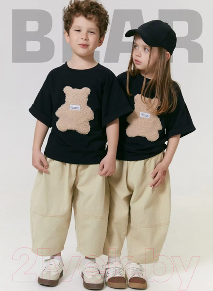 Изображение товара Футболка детская Amarobaby Bear / AB-OD24-B33/09-104 (черный, р.104)