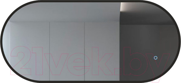 Изображение товара Зеркало Алмаз-Люкс Seoul black 11050s-6 (110x50см, черный, с подсветкой и сенсорной кнопкой)