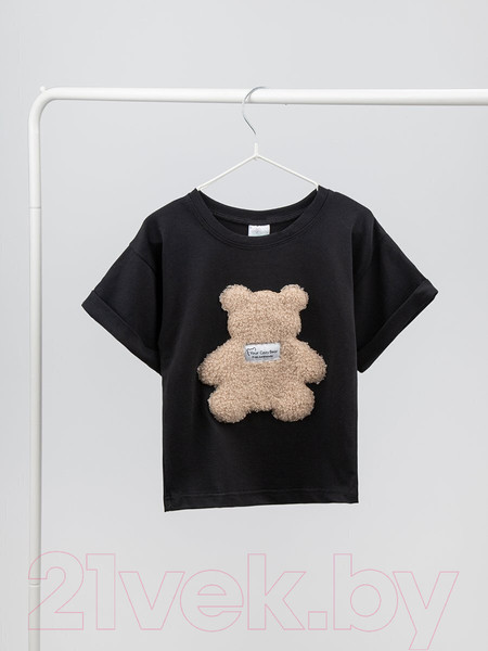 Изображение товара Футболка детская Amarobaby Bear / AB-OD24-B33/09-128 (черный, р.128)