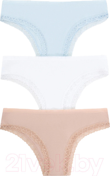Изображение товара Комплект женских трусов Mark Formelle 412281-3 (р.94, персиковый румянец)