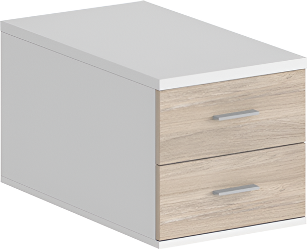 Изображение товара Тумба Norden Подвесная с 2 ящиками / SG.536.WH.OL (белый/дуб светлый)