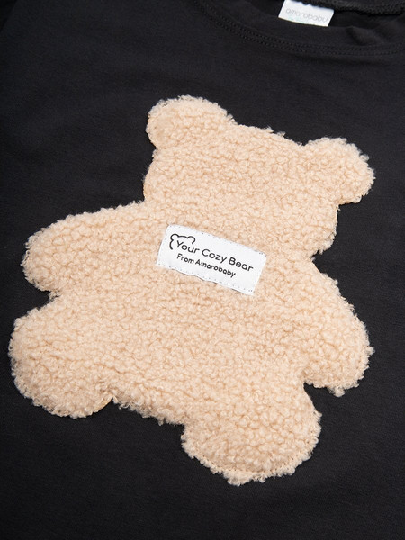 Изображение товара Футболка для малышей Amarobaby Bear / AB-OD24-B33/09-98 (черный, р.98)