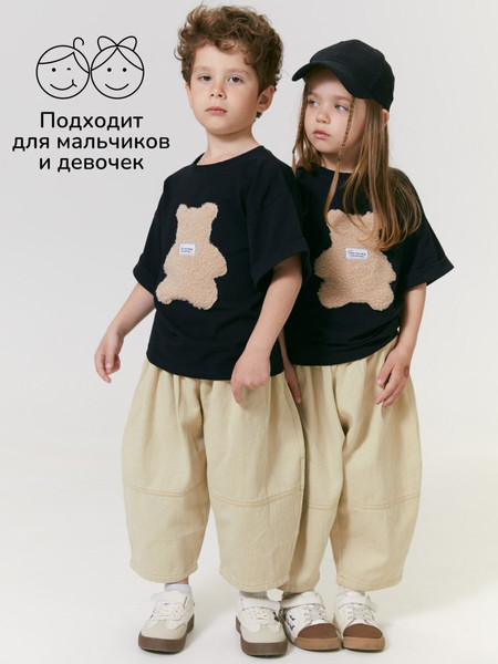 Изображение товара Футболка для малышей Amarobaby Bear / AB-OD24-B33/09-98 (черный, р.98)