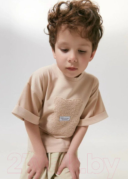 Изображение товара Футболка детская Amarobaby Bear / AB-OD24-B33/03-104 (бежевый, р.104)