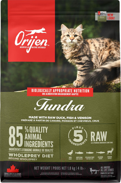 Изображение товара Сухой корм для кошек Orijen Tundra 85/15 (1.8кг)