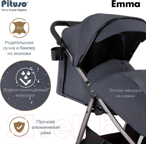 Изображение товара Детская прогулочная коляска Pituso Emma / ET6 (черный)