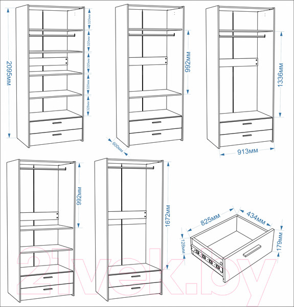 Изображение товара Комплект мебели для спальни Евва Венеция №8 (бодега белый/ясень орландо)