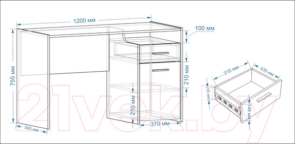 Изображение товара Комплект мебели для спальни Евва Венеция №8 (бодега белый/ясень орландо)