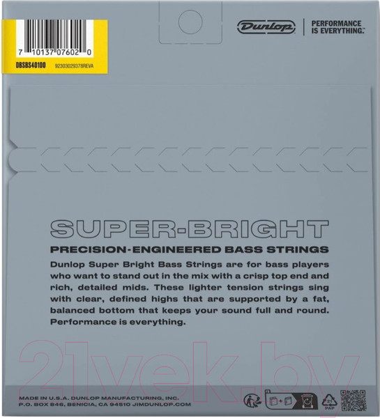 Изображение товара Струны для бас-гитары Dunlop Manufacturing DBSBS40100 40-100