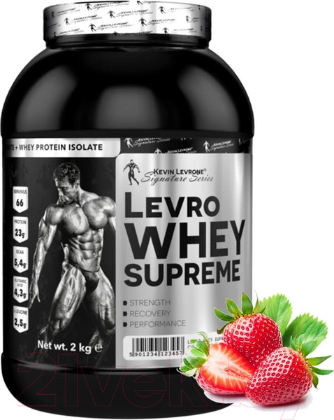 Изображение товара Протеин Kevin Levrone Whey Supreme (2кг, клубника)