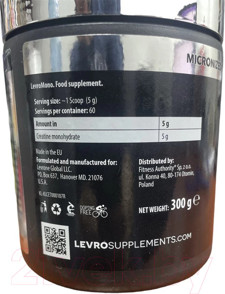 Изображение товара Креатин Kevin Levrone Mono (300г)