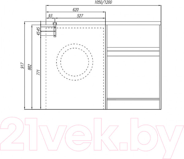 Изображение товара Умывальник Акватон Лондри 120 (1A72243KLH21R)