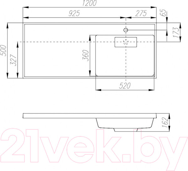 Изображение товара Умывальник Акватон Лондри 120 (1A72243KLH21R)