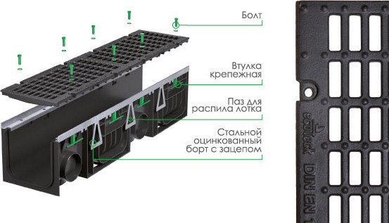 Изображение товара Лоток водоотводный Ecoteck Heavy 200.210 h210 / ДИ 06605000