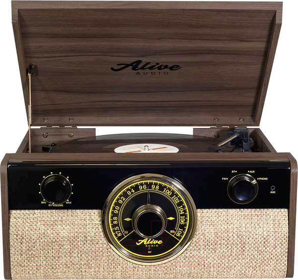 Изображение товара Проигрыватель виниловых пластинок Alive Audio Fusion Dark Wood c Bluetooth и FM-радио / FSN-01-DW