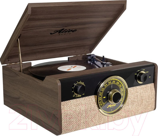 Изображение товара Проигрыватель виниловых пластинок Alive Audio Fusion Dark Wood c Bluetooth и FM-радио / FSN-01-DW