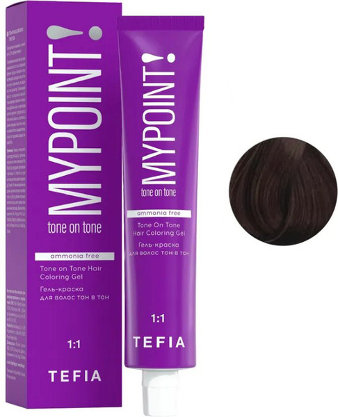 Изображение товара Гель-краска для волос Tefia Mypoint Tone On Tone 6/87 (60мл, темный блондин коричнево-фиолетовый)