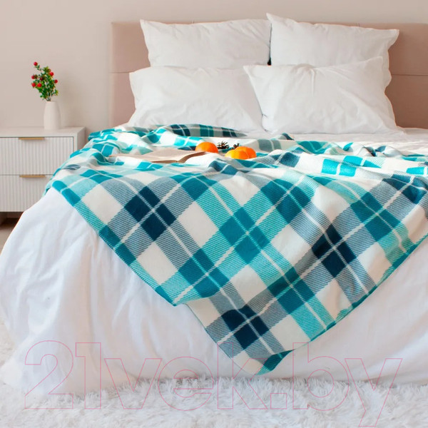 Изображение товара Плед Casa Conforte London 130x170 / 6155160 (изумрудный/синий)