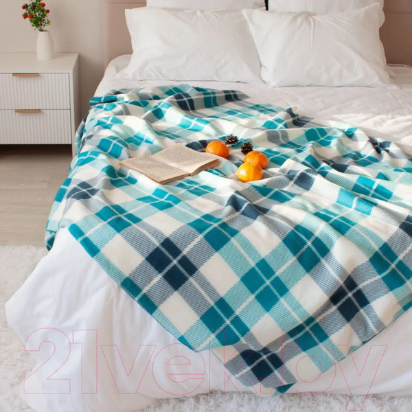 Изображение товара Плед Casa Conforte London 130x170 / 6155160 (изумрудный/синий)
