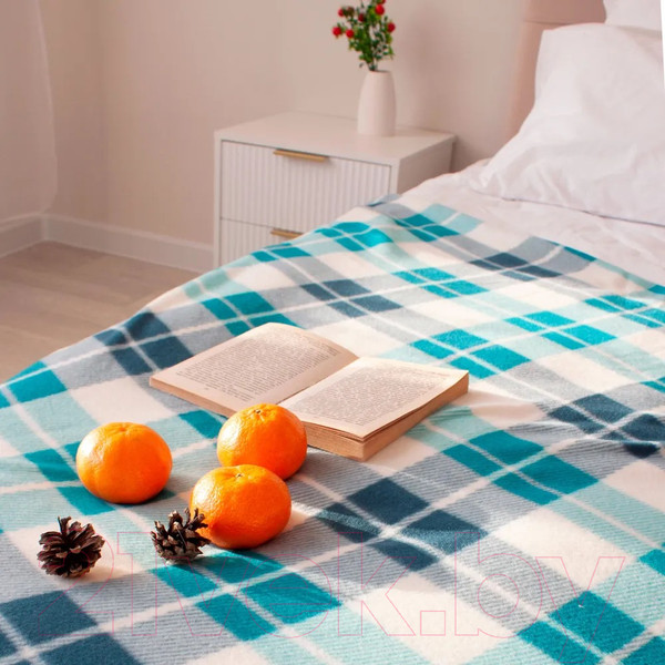 Изображение товара Плед Casa Conforte London 130x170 / 6155160 (изумрудный/синий)
