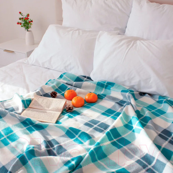 Изображение товара Плед Casa Conforte London 130x170 / 6155160 (изумрудный/синий)