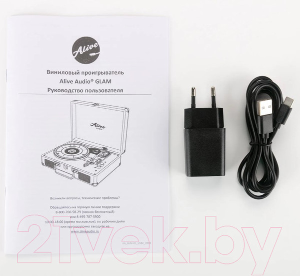 Изображение товара Проигрыватель виниловых пластинок Alive Audio Glam Aqua c Bluetooth / GLM-01-AQ