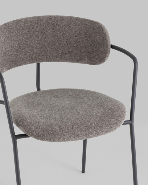 Изображение товара Стул Stool Group Дженни (букле темно-серый/каркас антрацитово-серый муар)
