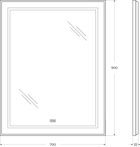 Изображение товара Зеркало BelBagno SPC-KRAFT-700-900-LED-TCH-WARM