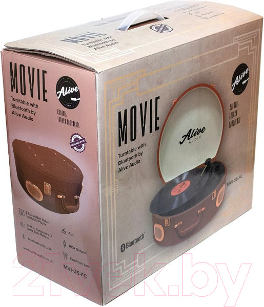 Изображение товара Проигрыватель виниловых пластинок Alive Audio Movie French chocolate c Bluetooth / MVI-05-FC