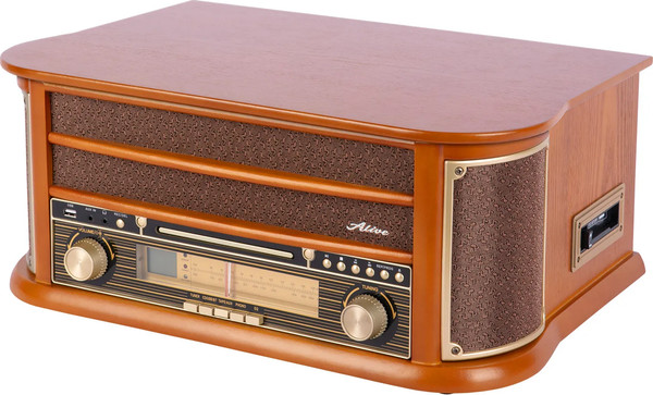 Изображение товара Проигрыватель виниловых пластинок Alive Audio Oldtimer Wood с FM-приемником / AA-OLD-01-WD