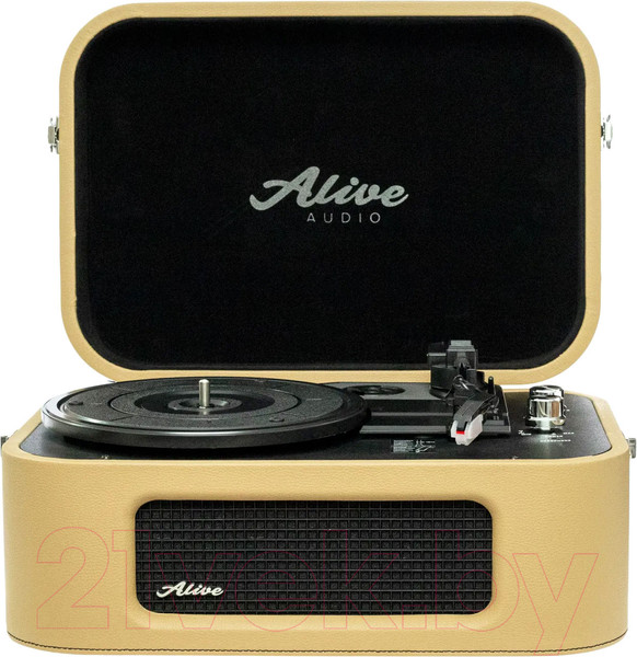 Изображение товара Проигрыватель виниловых пластинок Alive Audio Stories Cafe Creme c Bluetooth / STR-06-CC