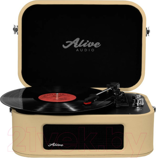 Изображение товара Проигрыватель виниловых пластинок Alive Audio Stories Cafe Creme c Bluetooth / STR-06-CC