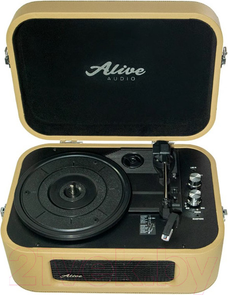 Изображение товара Проигрыватель виниловых пластинок Alive Audio Stories Cafe Creme c Bluetooth / STR-06-CC