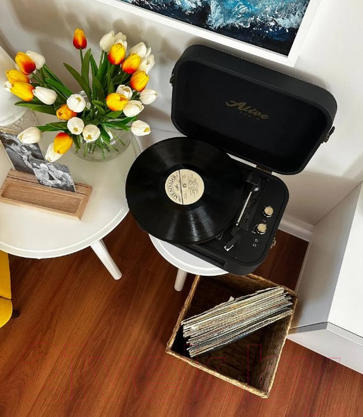 Изображение товара Проигрыватель виниловых пластинок Alive Audio Stories Glam Noir c Bluetooth / STR-06-GN