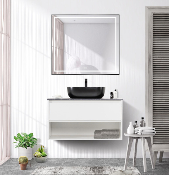 Изображение товара Зеркало BelBagno SPC-KRAFT-900-800-LED-TCH-WARM-NERO