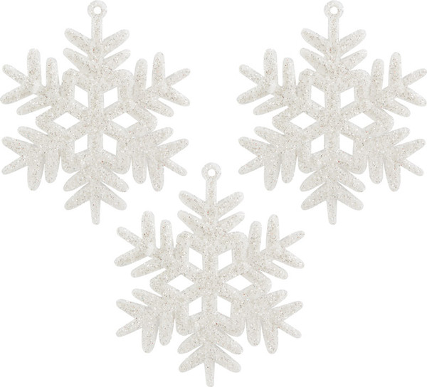 Изображение товара Набор елочных игрушек Волшебная страна Снежинки / 007597 (3шт)