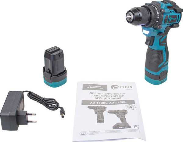 Изображение товара Аккумуляторная дрель-шуруповерт Edon AD-16CBL / 28006
