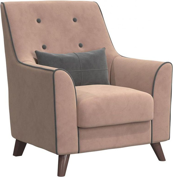 Изображение товара Кресло мягкое Bravo Мебель Далас Стандарт 1 вариант (пудра/холодный серый)