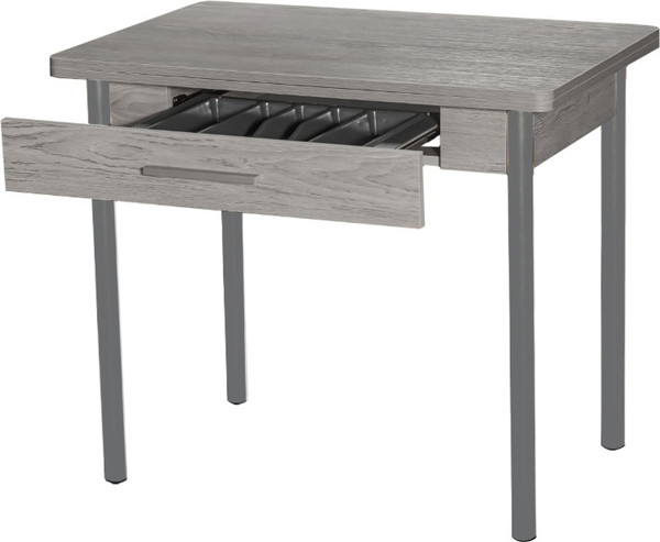 Изображение товара Обеденный стол Древпром М20 ДП1-02-05 90-120x60 (эйприл/металлик)