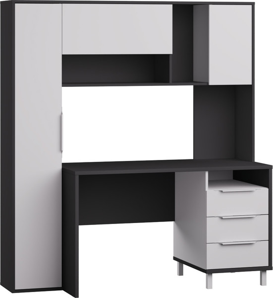 Изображение товара Письменный стол Mobi Комфорт 12.95 N (темно-серый U2601/белый премиум)