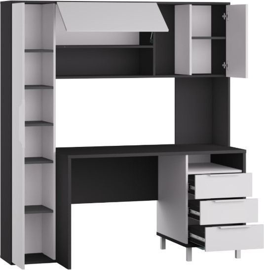 Изображение товара Письменный стол Mobi Комфорт 12.95 N (темно-серый U2601/белый премиум)