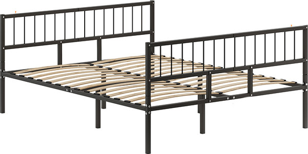 Изображение товара Двуспальная кровать Домаклево Металика В3+В3 160x200 (черный)