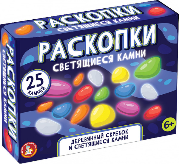 Изображение товара Набор для опытов Десятое королевство Раскопки Светящиеся камни / 05543