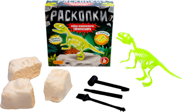 Изображение товара Набор для опытов Десятое королевство Раскопки Найди окаменелости Тираннозавра / 05400