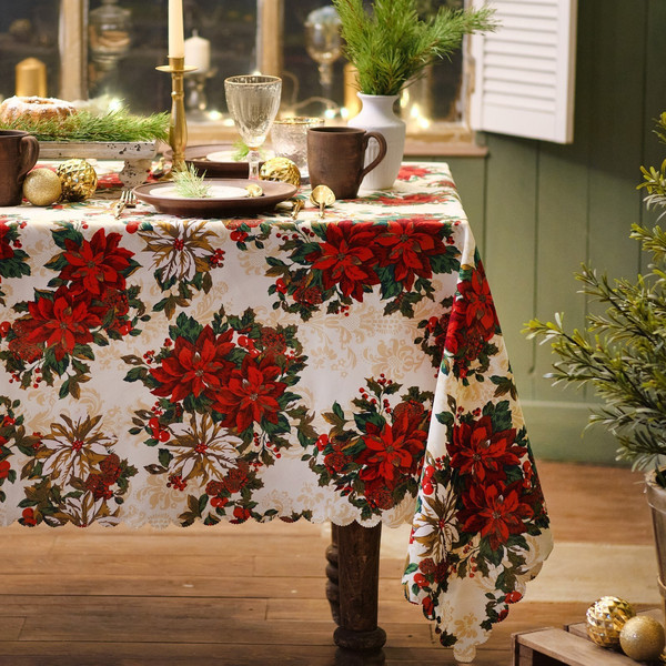 Изображение товара Скатерть Доляна Новогодние украшения 145x220 / 7731134