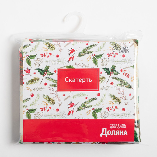 Изображение товара Скатерть Доляна Новогодние украшения 145x220 / 7731134
