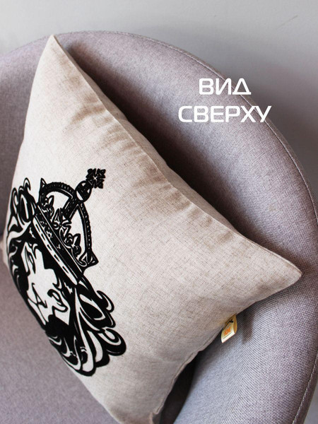 Изображение товара Подушка декоративная MATEX Original Line Лев / 34-087 (молочный/черный)