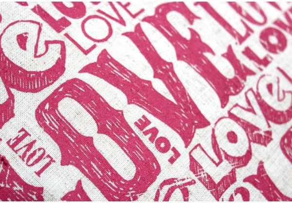 Изображение товара Подушка декоративная MATEX Love Story Line Сердце из букв / 29-878 (серый/розовый)