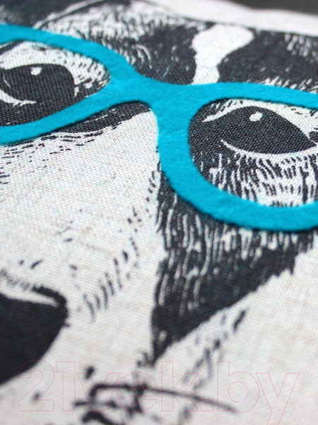 Изображение товара Подушка декоративная MATEX Bibop Line Собака в очках / 32-106 (серый/бирюзовый)